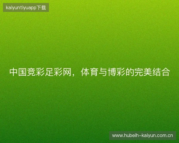 中国竞彩足彩网，体育与博彩的完美结合